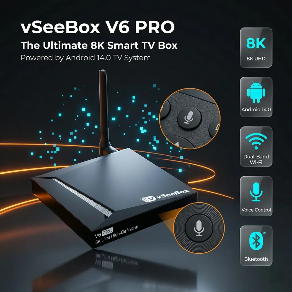 {"default":"vSeeBox V6 Plus key features Android 14 8K WiFi 6 4GB RAM 64GB storage highlights,best android TV box features,8K streaming device specs,high performance TV box"}
