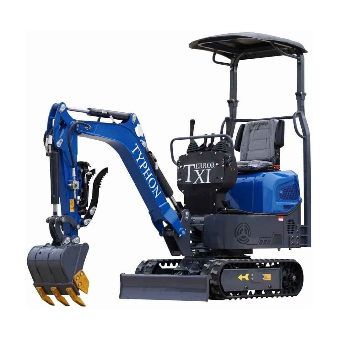TERROR XI STORM Mini Excavator (1.1 Ton) — Briggs & Stratton EPA, 9.9 kW, 1626 mm Dig Depth, Boom Swing + Hydraulic Thumb Clip + Bucket