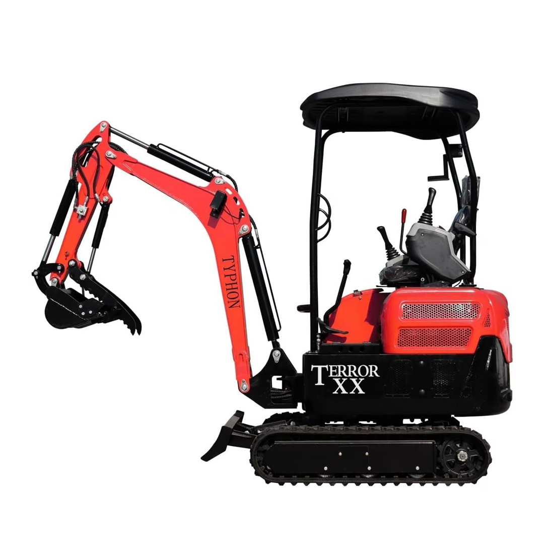 TYPHON TERROR XX Mini Excavator (4,000 lb) — Kubota D902 Diesel, 11.8 kW @ 2300 RPM, 2160 mm Dig Depth, Rubber Track