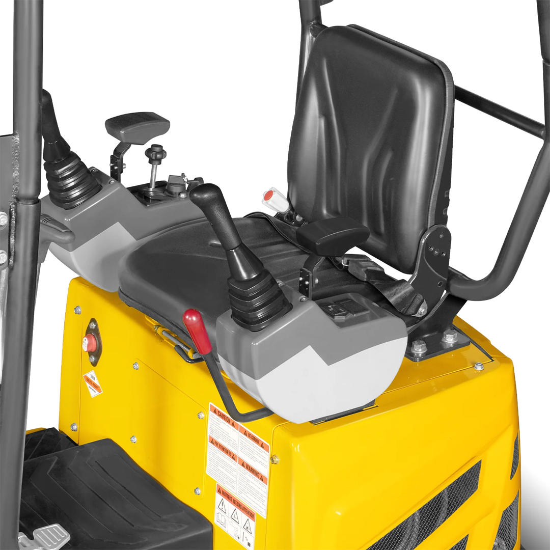 MEC10 Mini Compact Excavator — Vanguard 408cc 14HP, 65.7 in Max Dig Depth, 2,370 lb Operating Weight