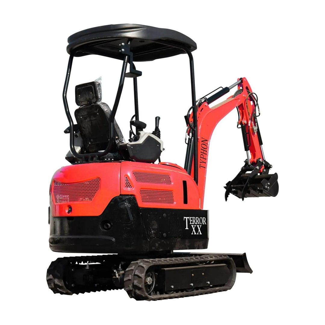 TYPHON TERROR XX Mini Excavator (4,000 lb) — Kubota D902 Diesel, 11.8 kW @ 2300 RPM, 2160 mm Dig Depth, Rubber Track