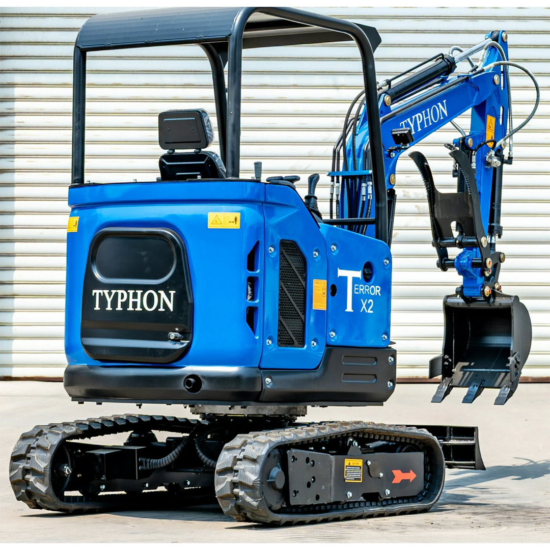 TERROR X2 STORM Mini Excavator (2.5 Ton) — Perkins 403J‑11 EPA Diesel, 2500 kg, 2752 mm Dig Depth, 18 MPa, 35 L/min
