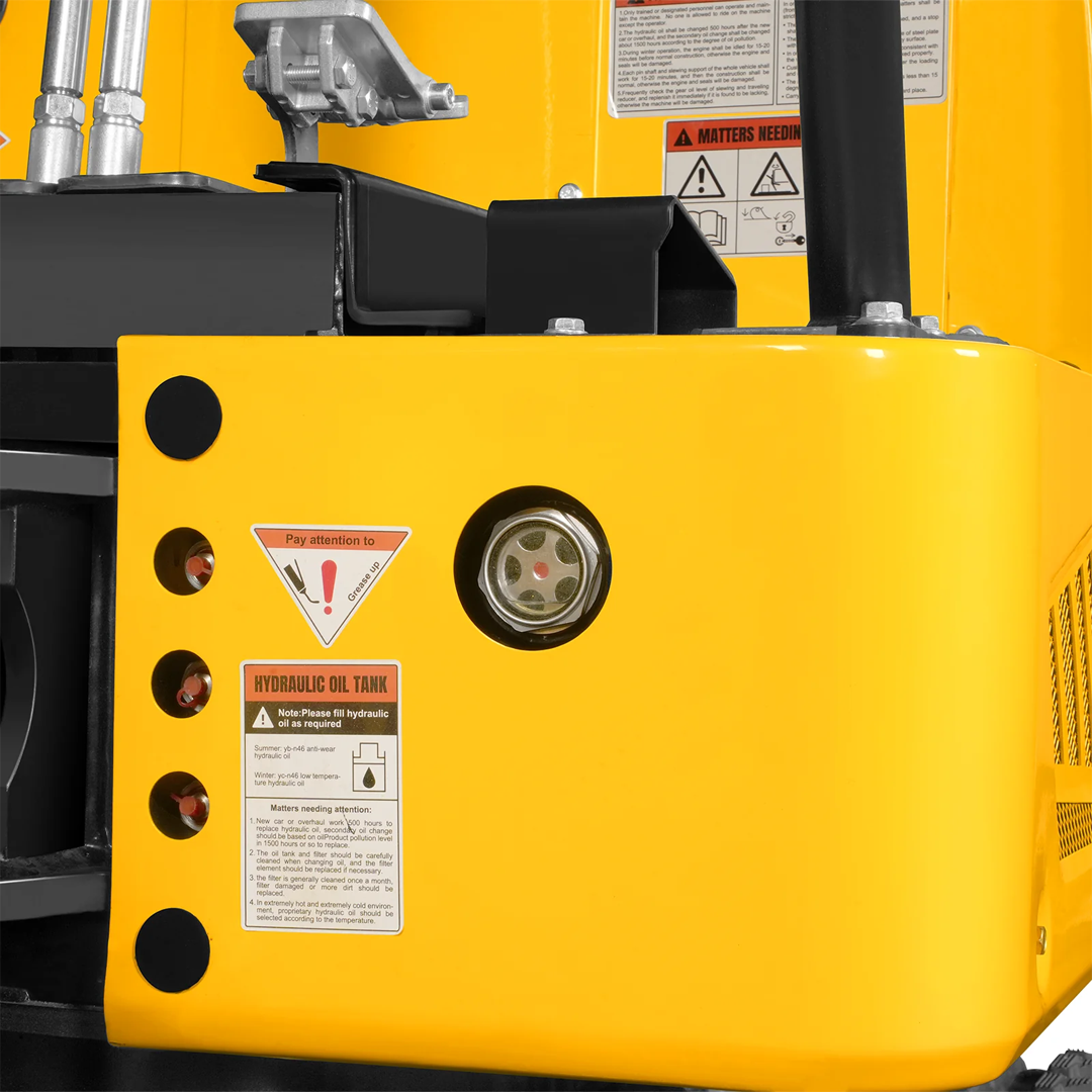 MEC10 Mini Compact Excavator — Vanguard 408cc 14HP, 65.7 in Max Dig Depth, 2,370 lb Operating Weight