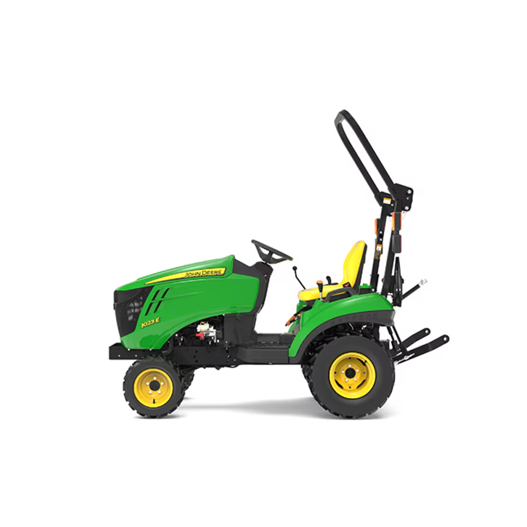 John Deere 1023E Sub‑Compact Utility Tractor (1 Series) — 21.5 HP Yanmar Diesel, 4WD Hydrostatic 2‑Range, Limited Cat 1 Hitch (758 lb Lift)