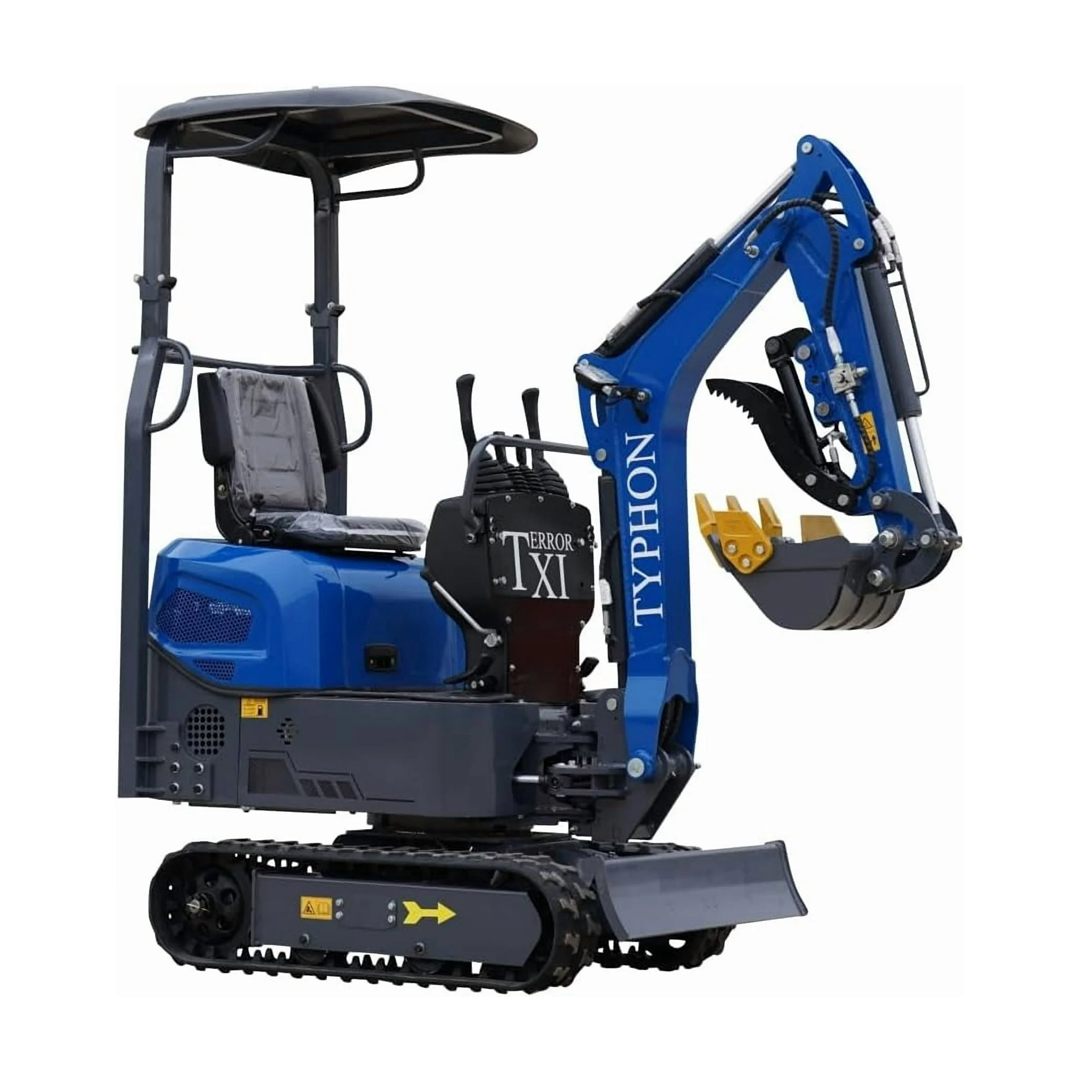 TERROR XI STORM Mini Excavator (1.1 Ton) — Briggs & Stratton EPA, 9.9 kW, 1626 mm Dig Depth, Boom Swing + Hydraulic Thumb Clip + Bucket