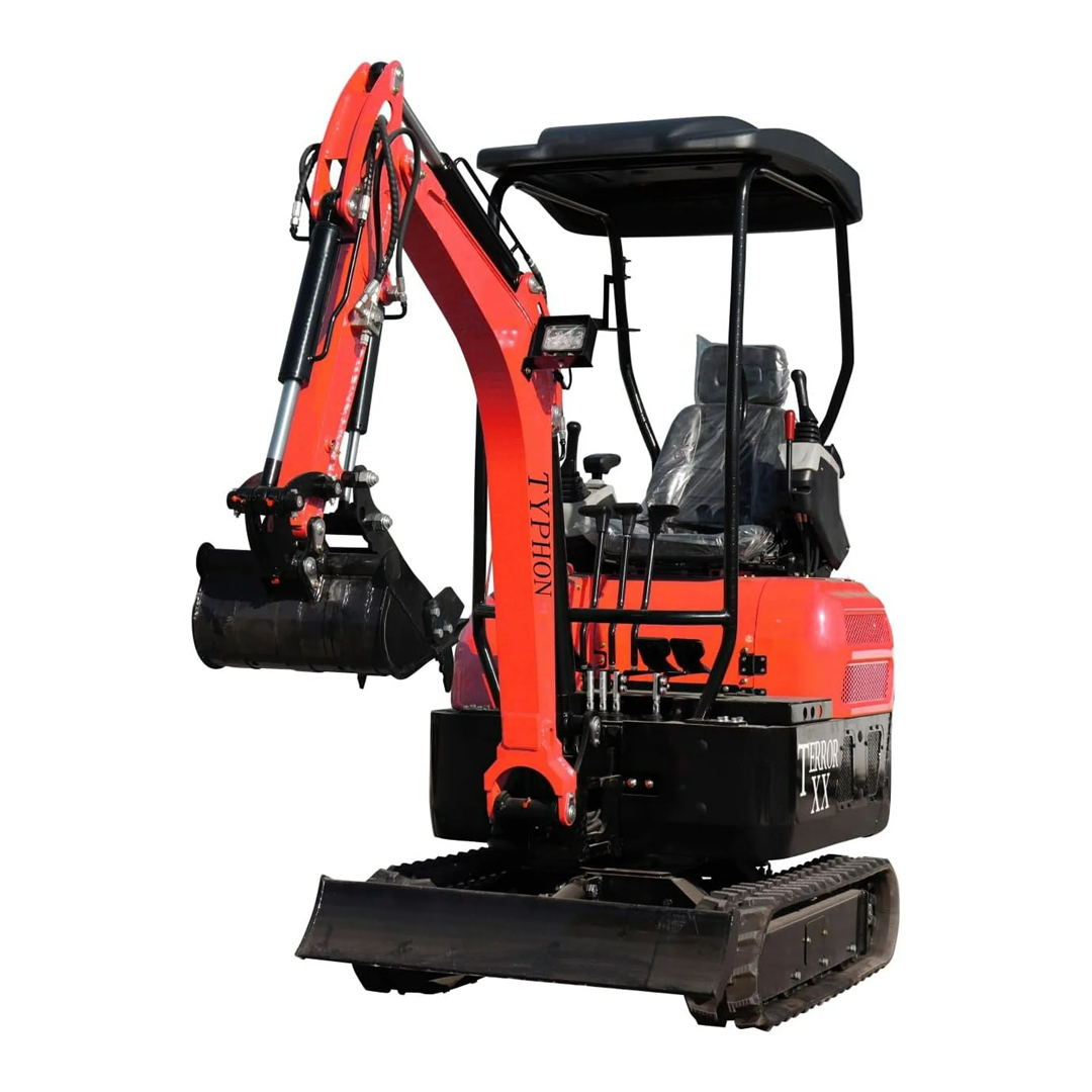 TYPHON TERROR XX Mini Excavator (4,000 lb) — Kubota D902 Diesel, 11.8 kW @ 2300 RPM, 2160 mm Dig Depth, Rubber Track
