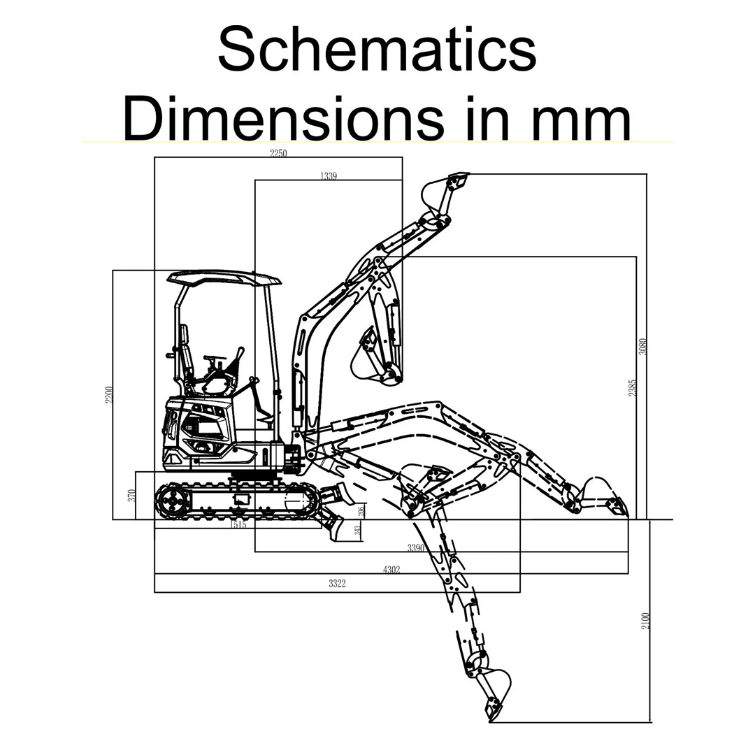 TYPHON 18 FLEX PRO Mini Excavator (1.8 Ton) — Kubota D722, 1800 kg, 2100 mm Dig Depth + 12 Attachments