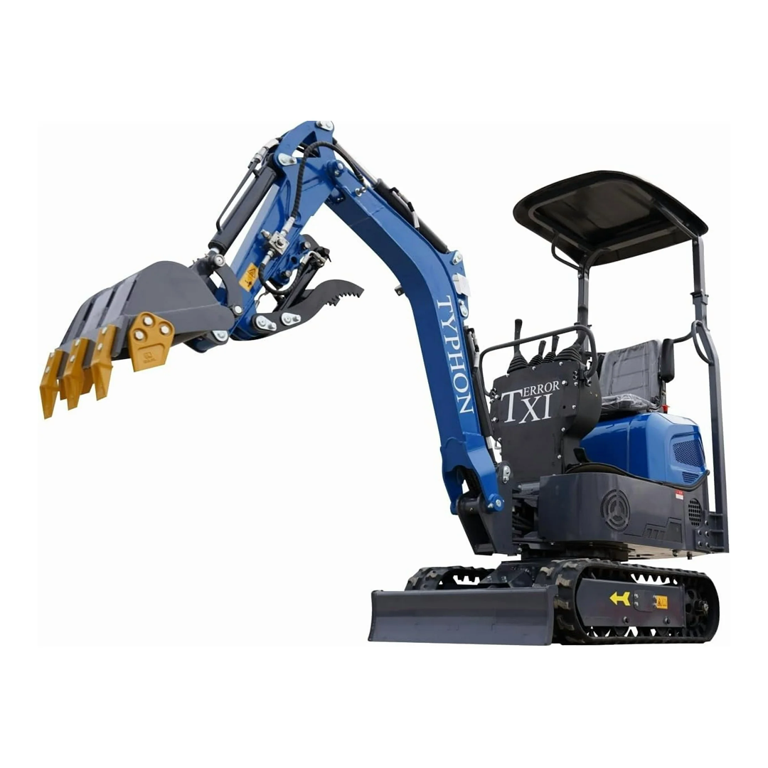 TERROR XI STORM Mini Excavator (1.1 Ton) — Briggs & Stratton EPA, 9.9 kW, 1626 mm Dig Depth, Boom Swing + Hydraulic Thumb Clip + Bucket
