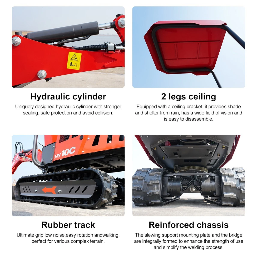 HY10C 1 Ton Mini Excavator — 13.5HP EPA RATO R420V, Ultra‑Compact 29 in Width