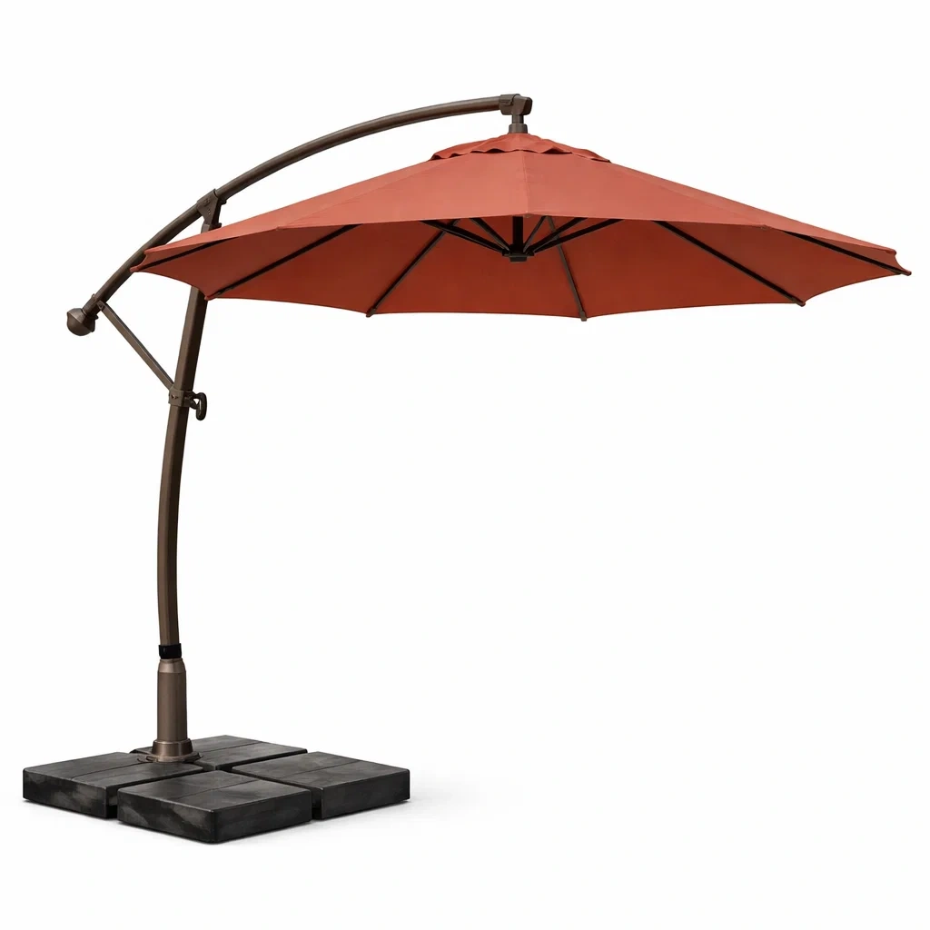 Parasol deporte exterieur sans franges orange-cresthomey