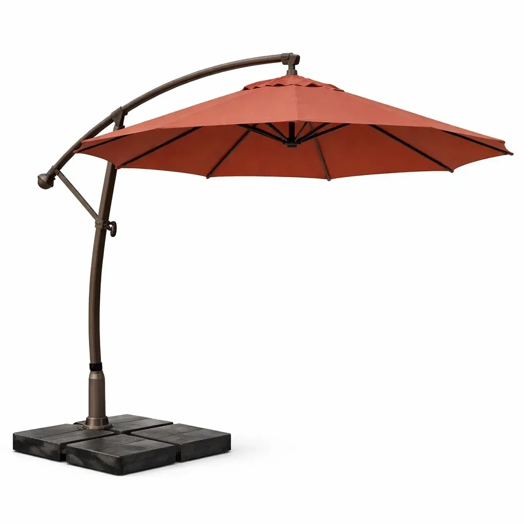 Parasol deporte exterieur sans franges orange-cresthomey