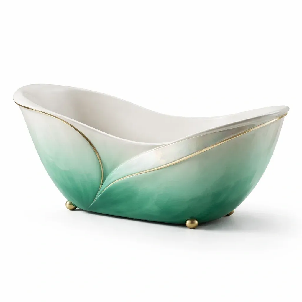 Baignoire ilot degrade vert clair-furnikind