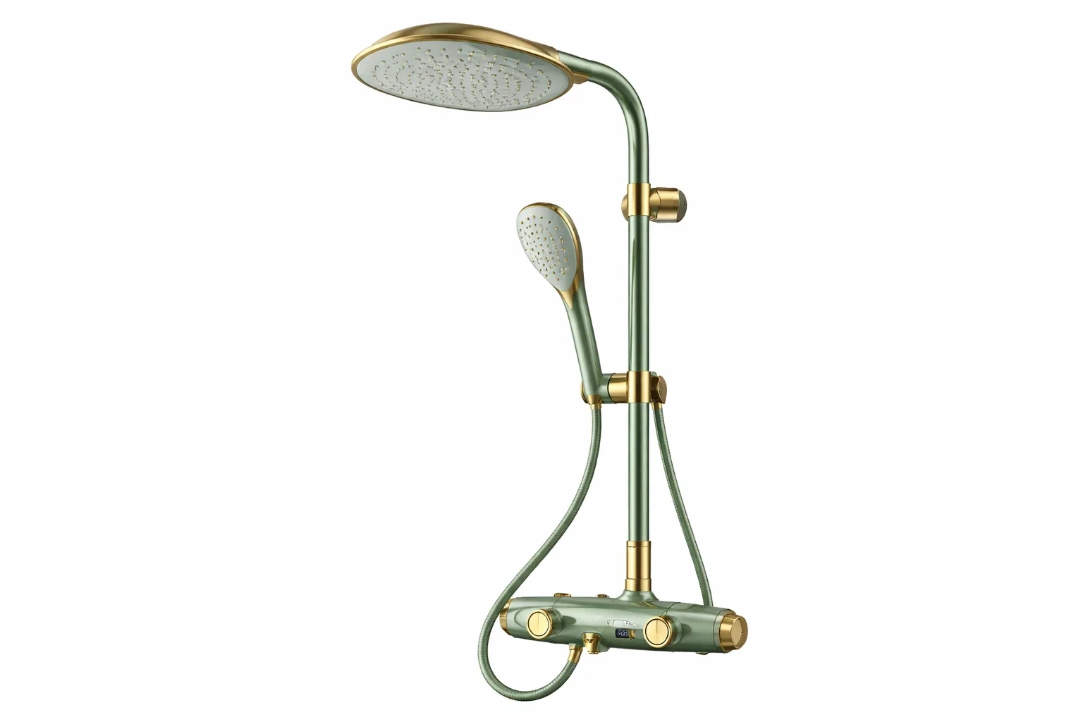 Colonne de douche vert clair a tete ronde-furnikind