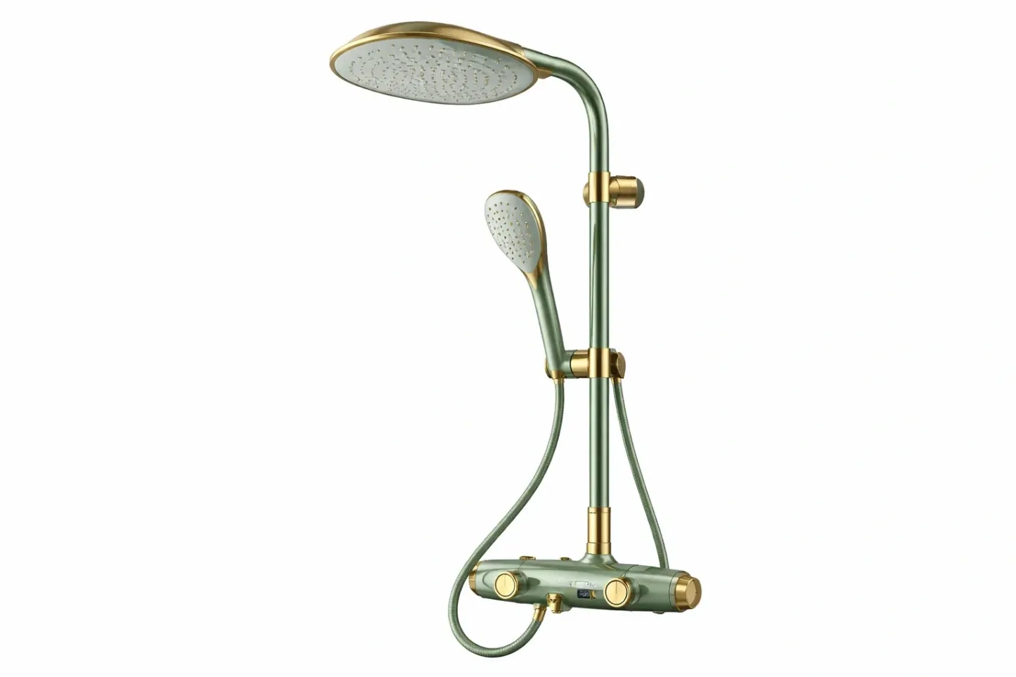 Colonne de douche vert clair a tete ronde-furnikind