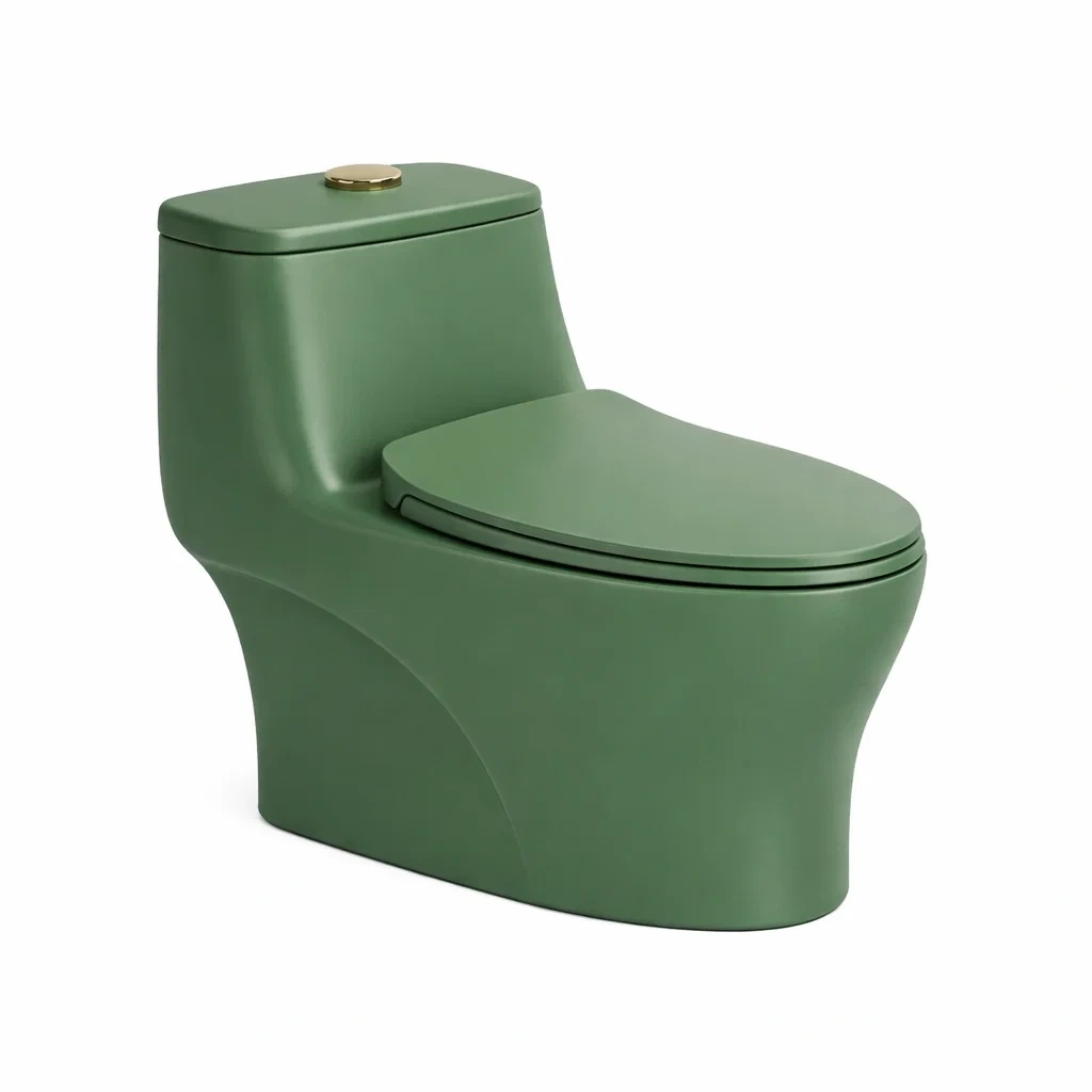 WC monobloc design vert fonce ceramique-furnikind