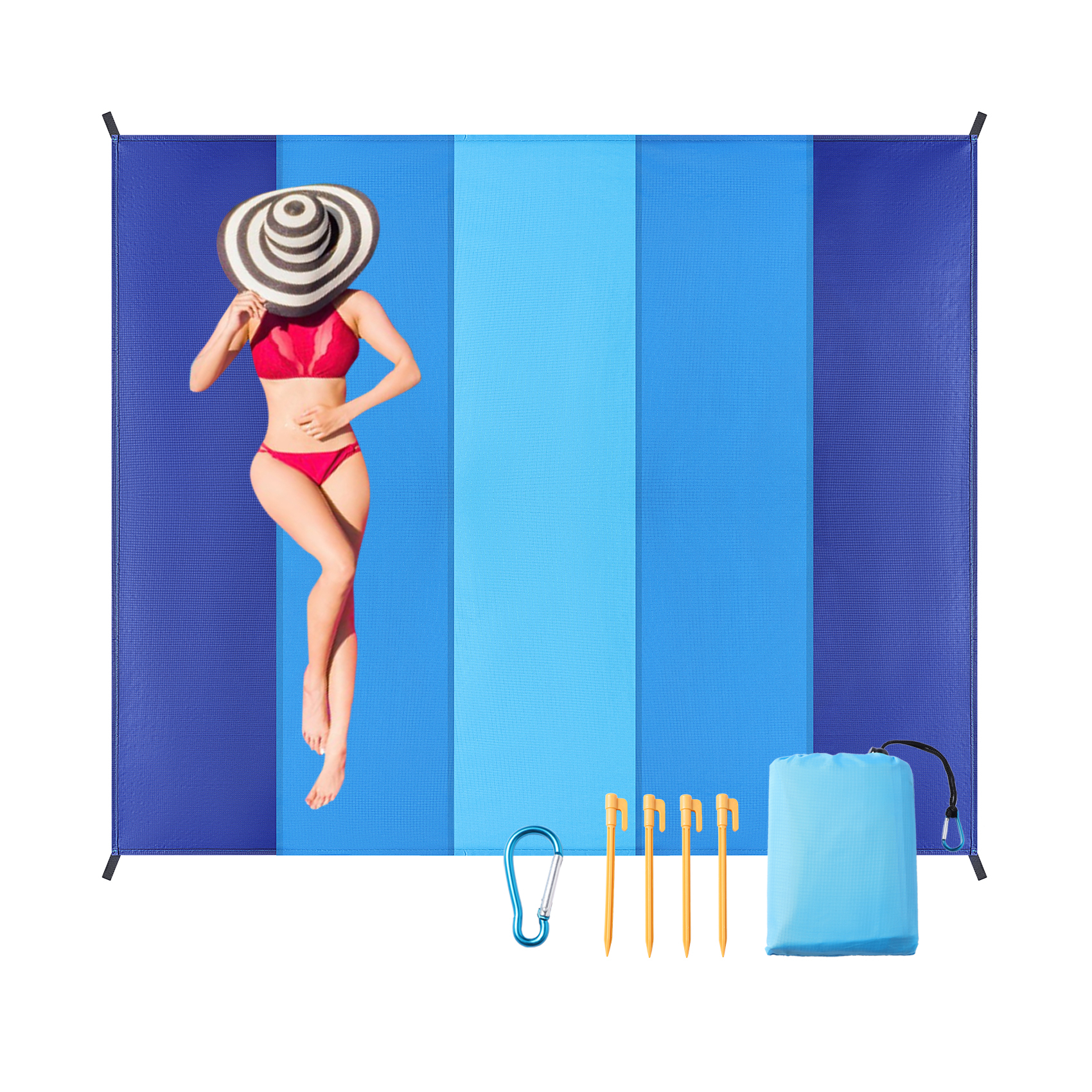 Beach Blanket Waterproof Sandproof Beach Mat 79" X 83" for 2-5 Adults Quick Drying Outdoor Picnic Mat Beach Accessories for Travel, Camping, Hiking