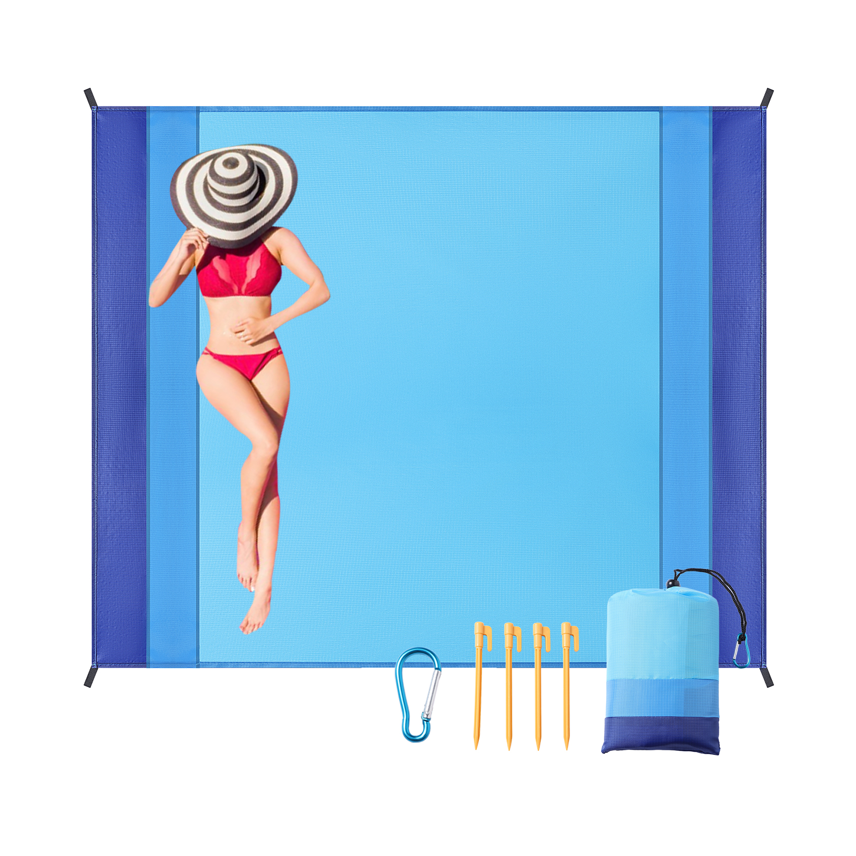 Beach Blanket Waterproof Sandproof Beach Mat 79" X 83" for 2-5 Adults Quick Drying Outdoor Picnic Mat Beach Accessories for Travel, Camping, Hiking