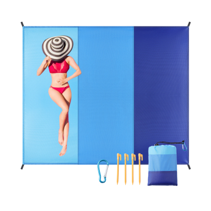 Beach Blanket Waterproof Sandproof Beach Mat 79" X 83" for 2-5 Adults Quick Drying Outdoor Picnic Mat Beach Accessories for Travel, Camping, Hiking