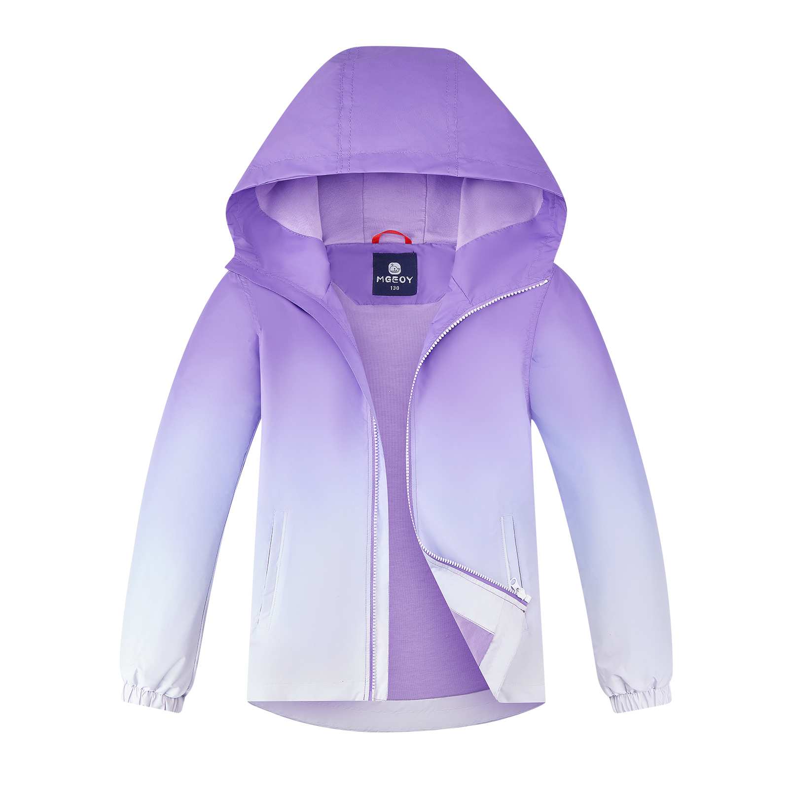 MGEOY Boys Girls Rain Jackets Lightweight Waterproof Hooded Cotton Raincoats Windbreakers for Kids