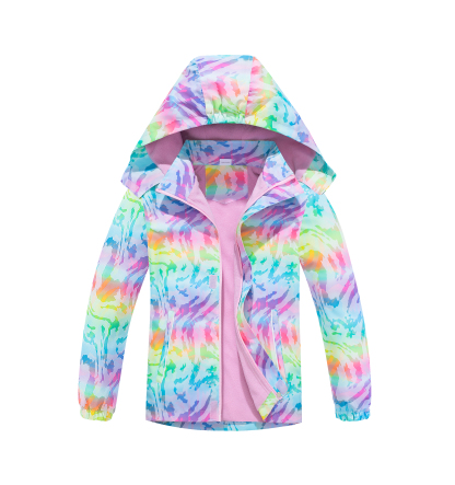 MGEOY Girls Rain Jackets Lightweight Waterproof Hooded Raincoats Windbreakers