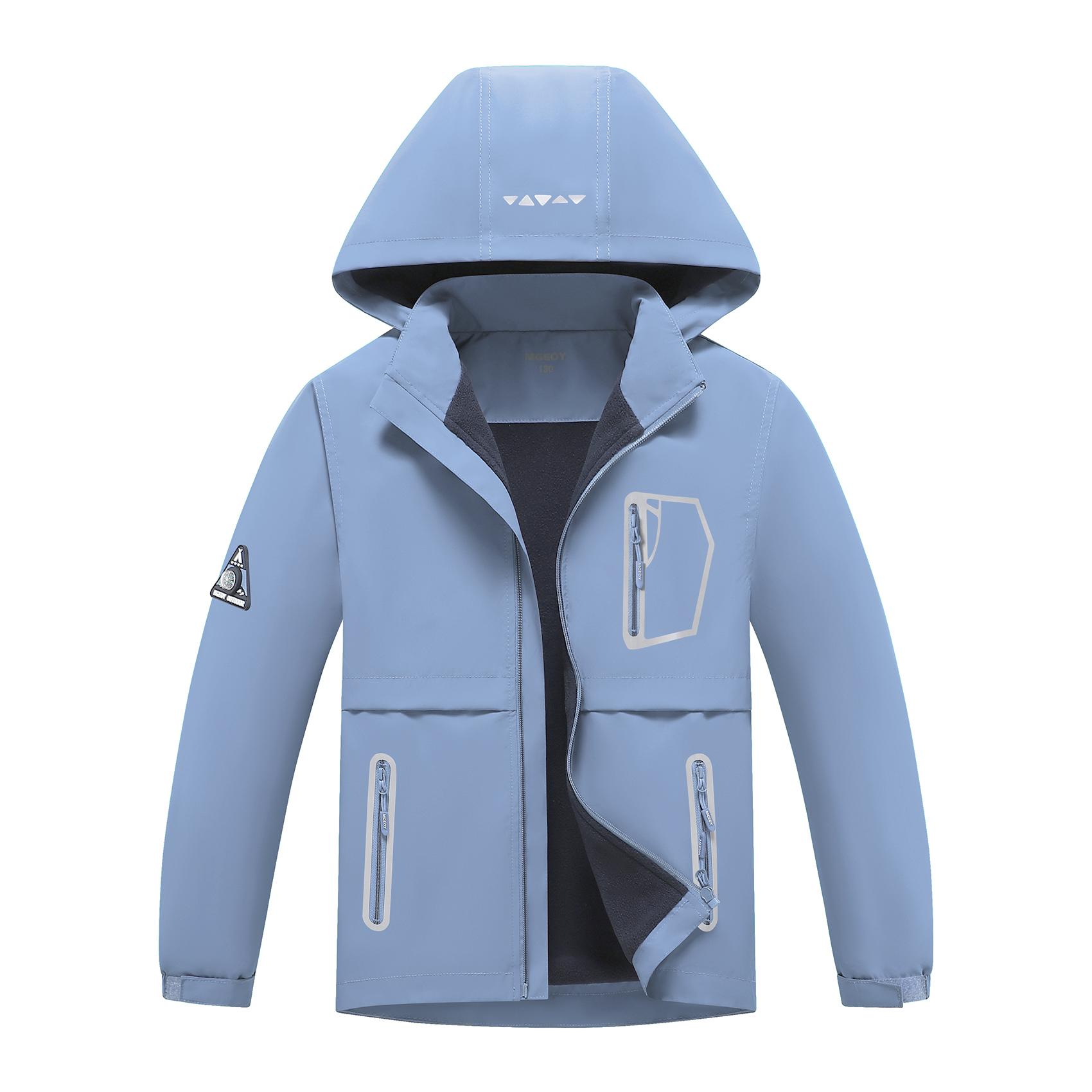MGEOY Boys Girls Rain Jackets Lightweight Waterproof Hooded Raincoats Windbreakers for Kids，Sizes 4-16