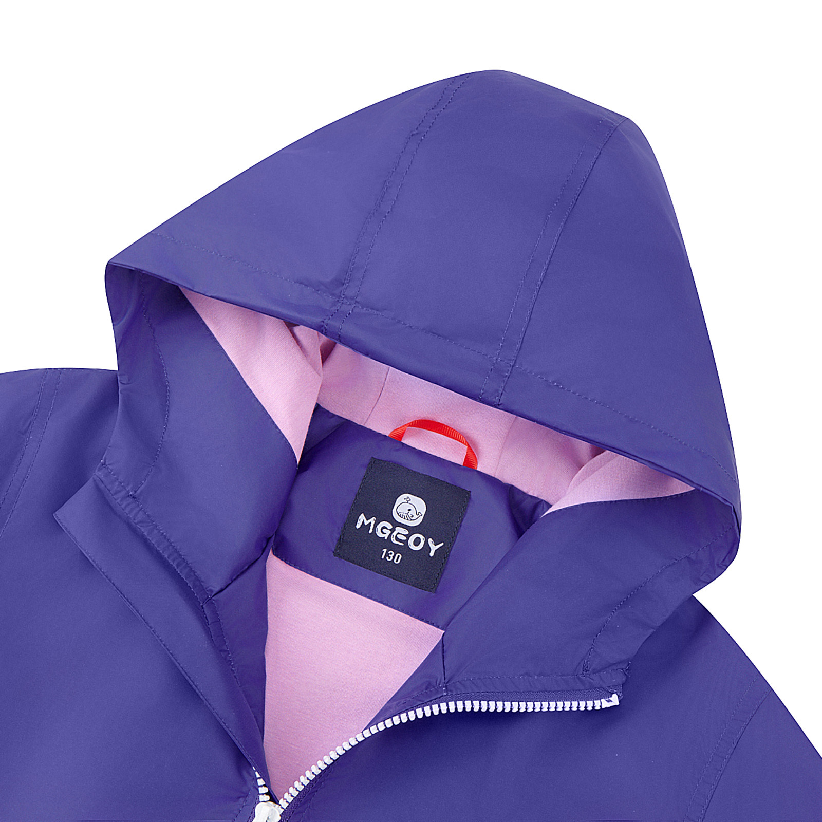 MGEOY Boys Girls Rain Jackets Lightweight Waterproof Hooded Cotton Raincoats Windbreakers for Kids