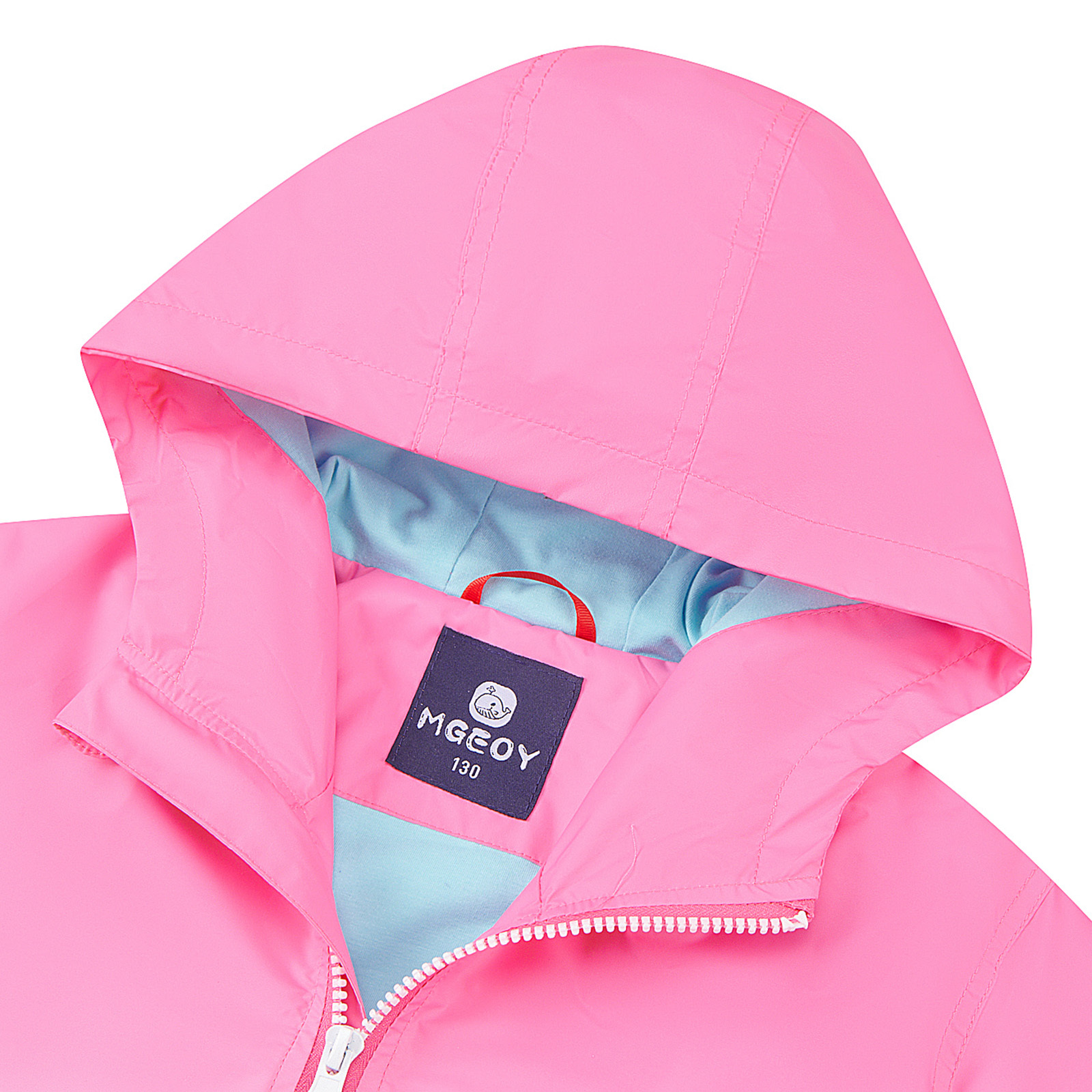 MGEOY Boys Girls Rain Jackets Lightweight Waterproof Hooded Cotton Raincoats Windbreakers for Kids