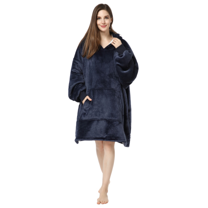 Wearable Blanket Hoodie, Oversized Sherpa Fleece Sweatshirt Blanket with Giant Hood Pocket and Sleeves for Adult, Warm & Cozy Blanket