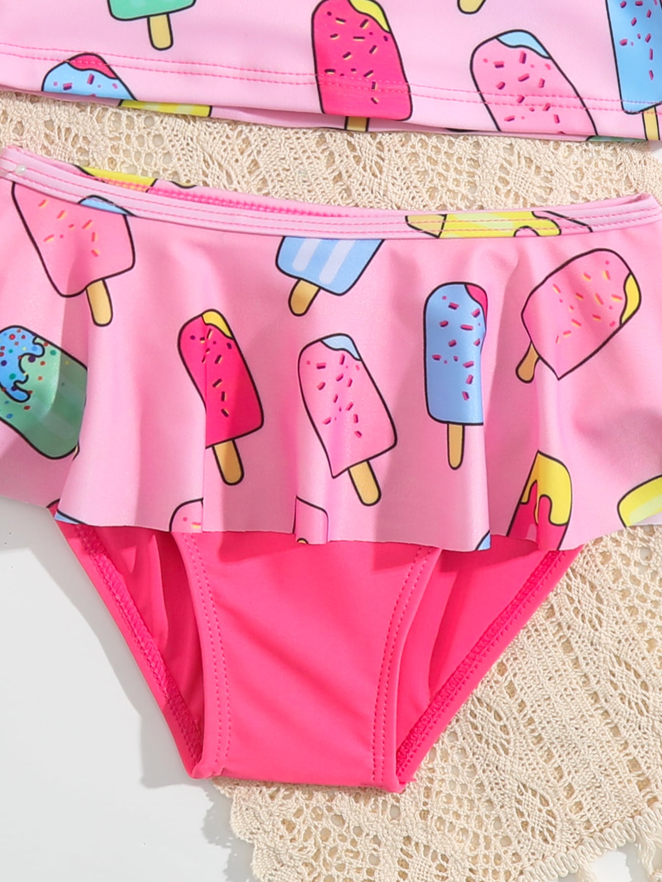 Toddler Girls Rash Guard Sets with Bikini Bottoms Swimwear（4-7Y）