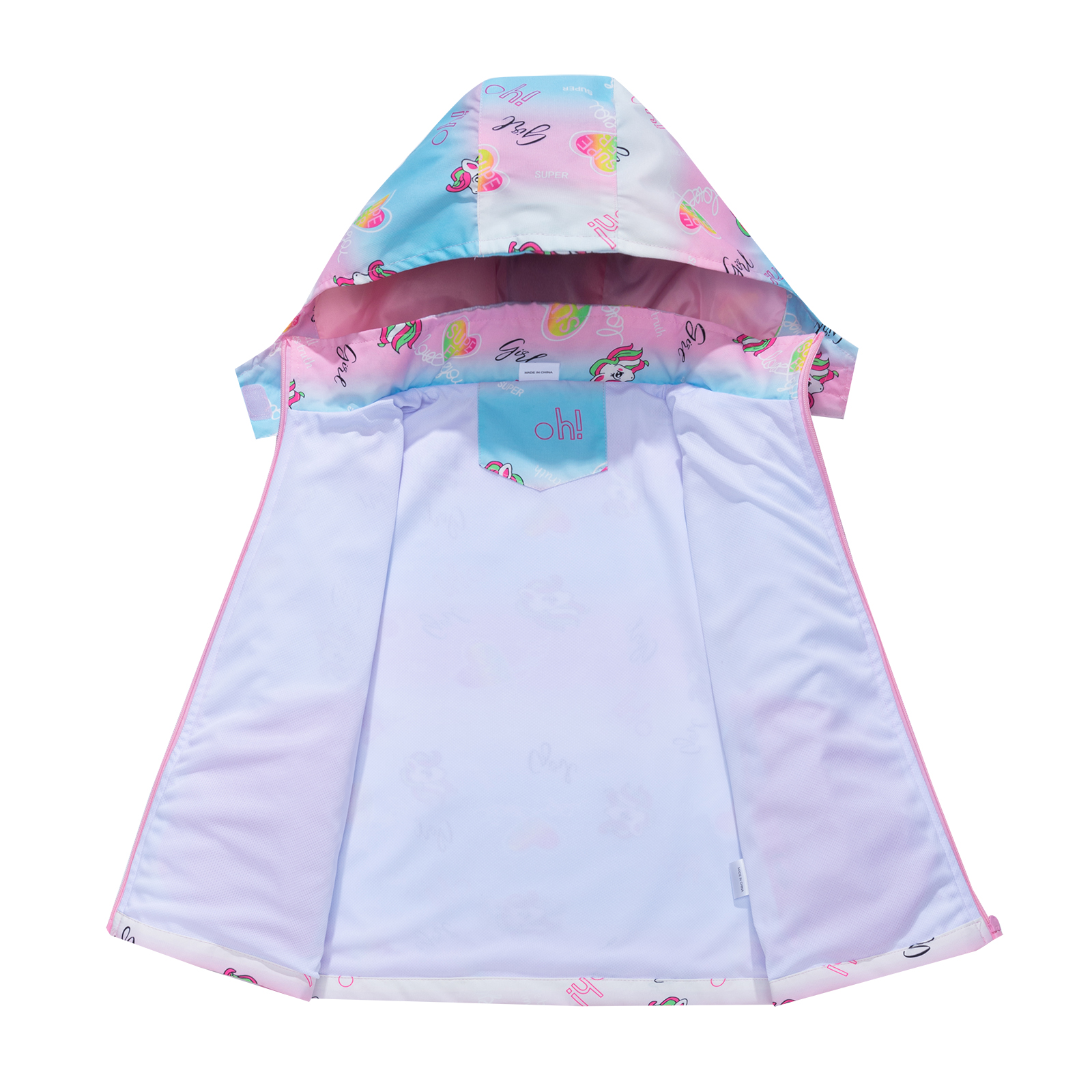 MGEOY Boys Girls Rain Jackets Lightweight Waterproof Hooded Cotton Raincoats Windbreakers for Kids