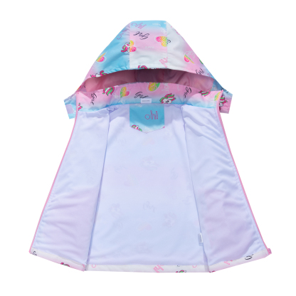 MGEOY Boys Girls Rain Jackets Lightweight Waterproof Hooded Cotton Raincoats Windbreakers for Kids