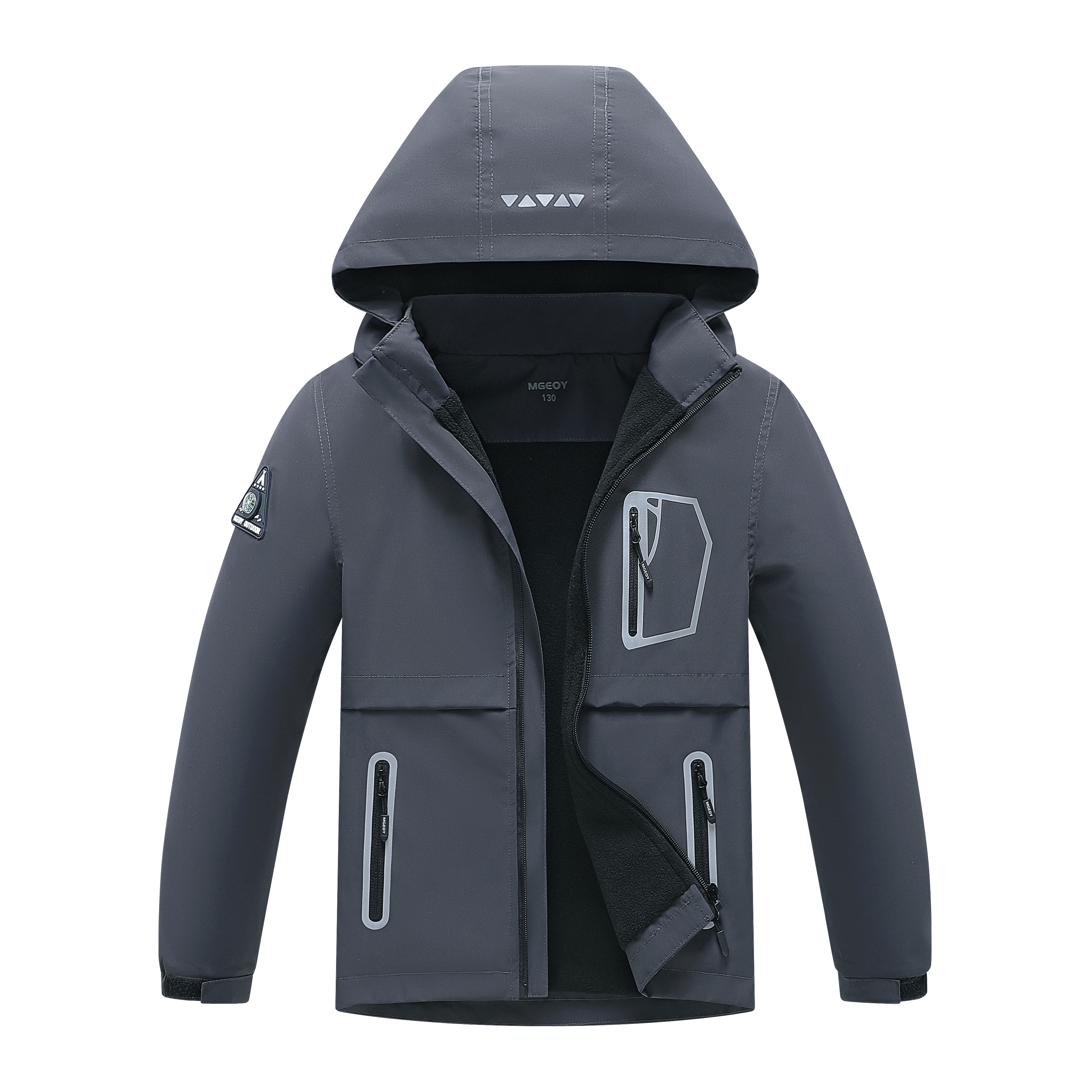 MGEOY Boys Girls Rain Jackets Lightweight Waterproof Hooded Raincoats Windbreakers for Kids，Sizes 4-16