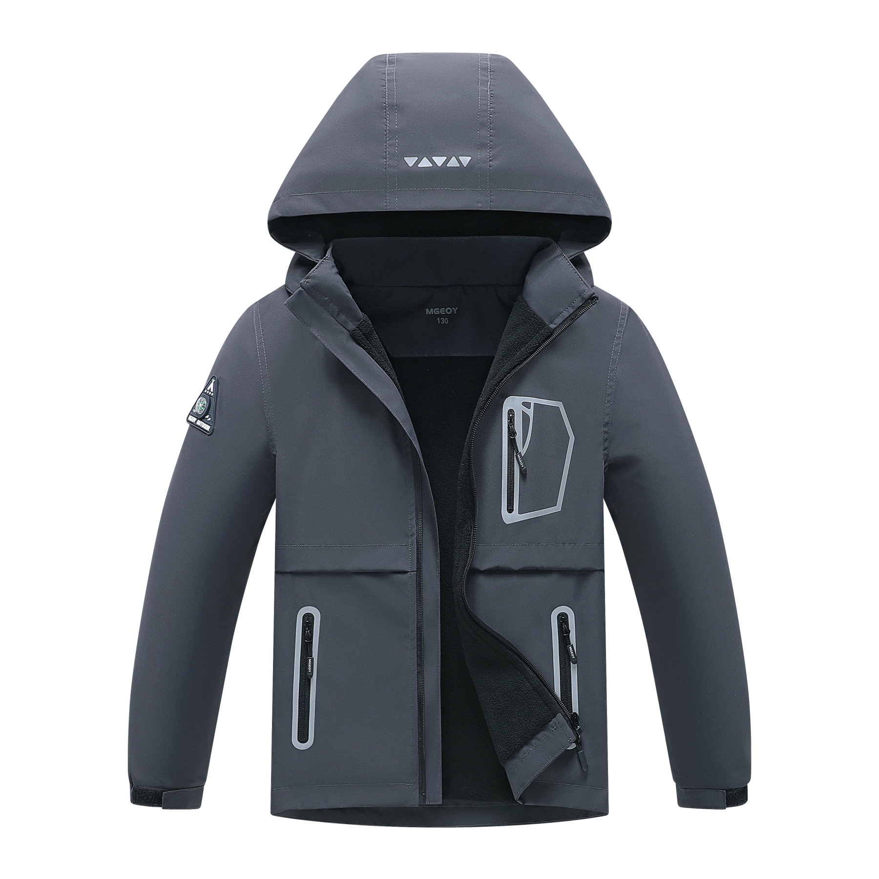 MGEOY Boys Girls Rain Jackets Lightweight Waterproof Hooded Raincoats Windbreakers for Kids，Sizes 4-16