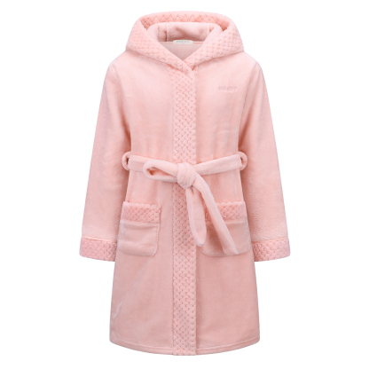 MGEOY Boys Girls Robe Soft Hooded Flannel Bathrobes for Kids