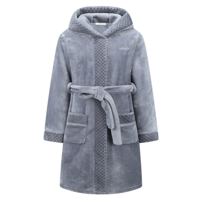 MGEOY Boys Girls Robe Soft Hooded Flannel Bathrobes for Kids