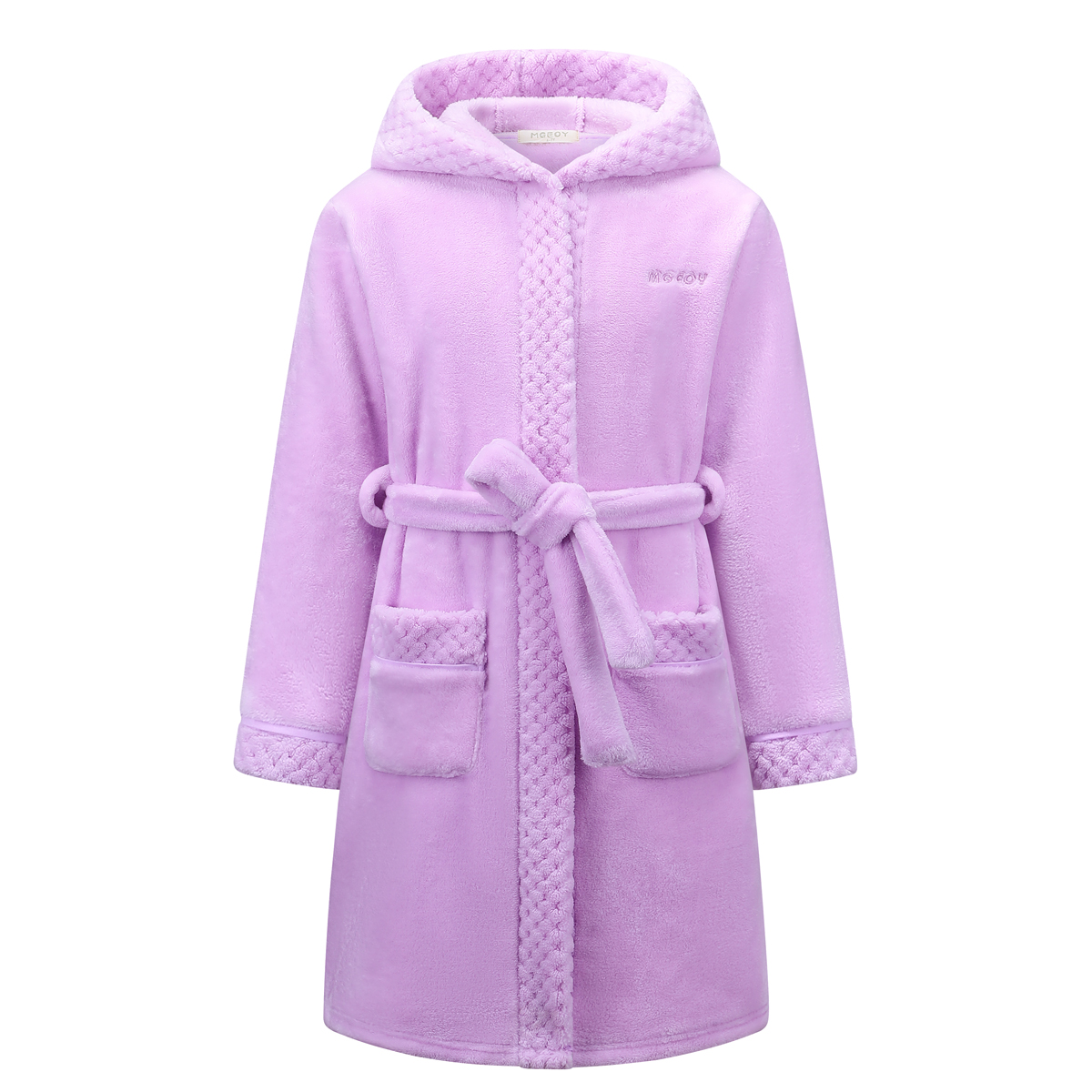 MGEOY Boys Girls Robe Soft Hooded Flannel Bathrobes for Kids