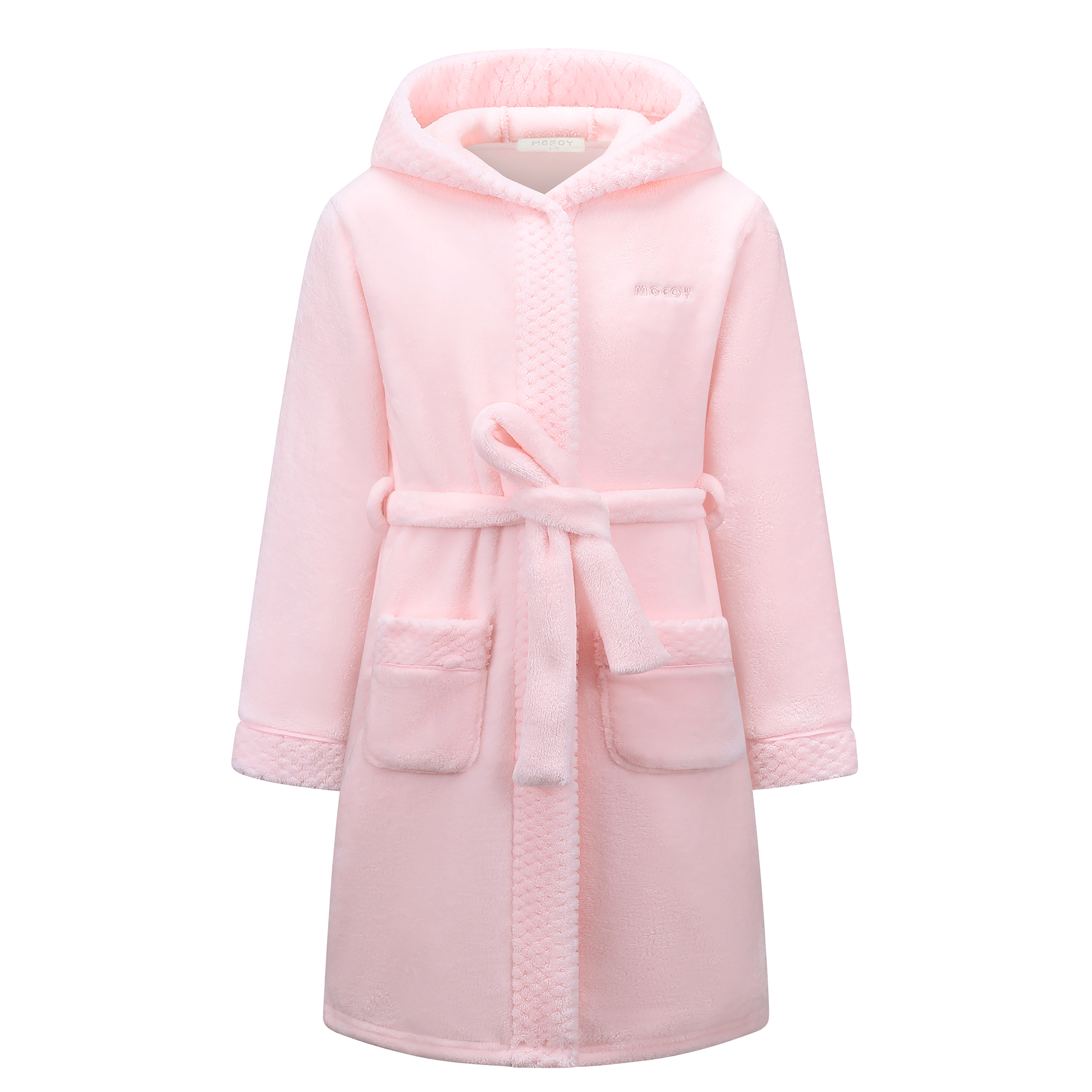 MGEOY Boys Girls Robe Soft Hooded Flannel Bathrobes for Kids