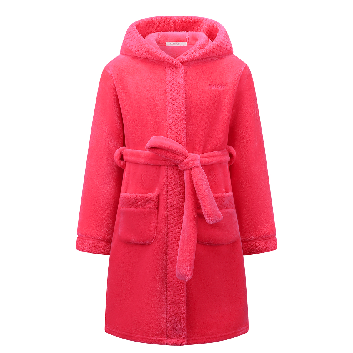 MGEOY Boys Girls Robe Soft Hooded Flannel Bathrobes for Kids