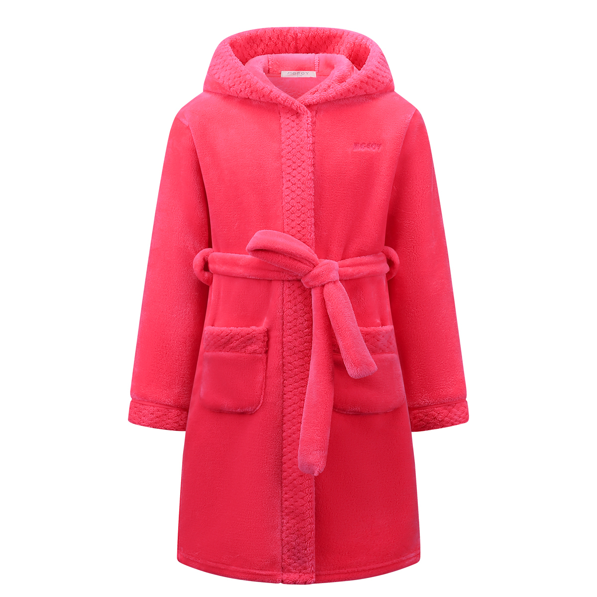 MGEOY Boys Girls Robe Soft Hooded Flannel Bathrobes for Kids