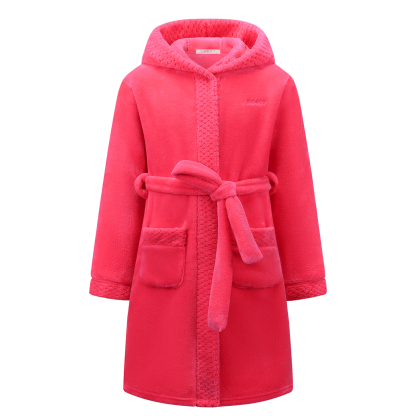MGEOY Boys Girls Robe Soft Hooded Flannel Bathrobes for Kids