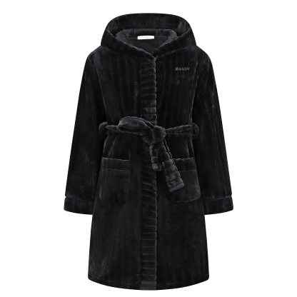 Kids Hooded Bathrobe Soft Plush Fleece Robe with Belt and Pockets, Cozy Warm Sleepwear Lounge Robe for Girls and Boys Ages 4-15 Years