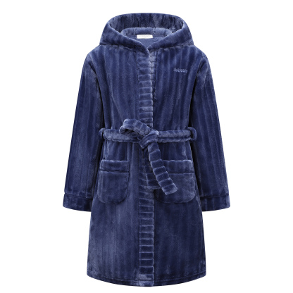 Kids Hooded Bathrobe Soft Plush Fleece Robe with Belt and Pockets, Cozy Warm Sleepwear Lounge Robe for Girls and Boys Ages 4-15 Years