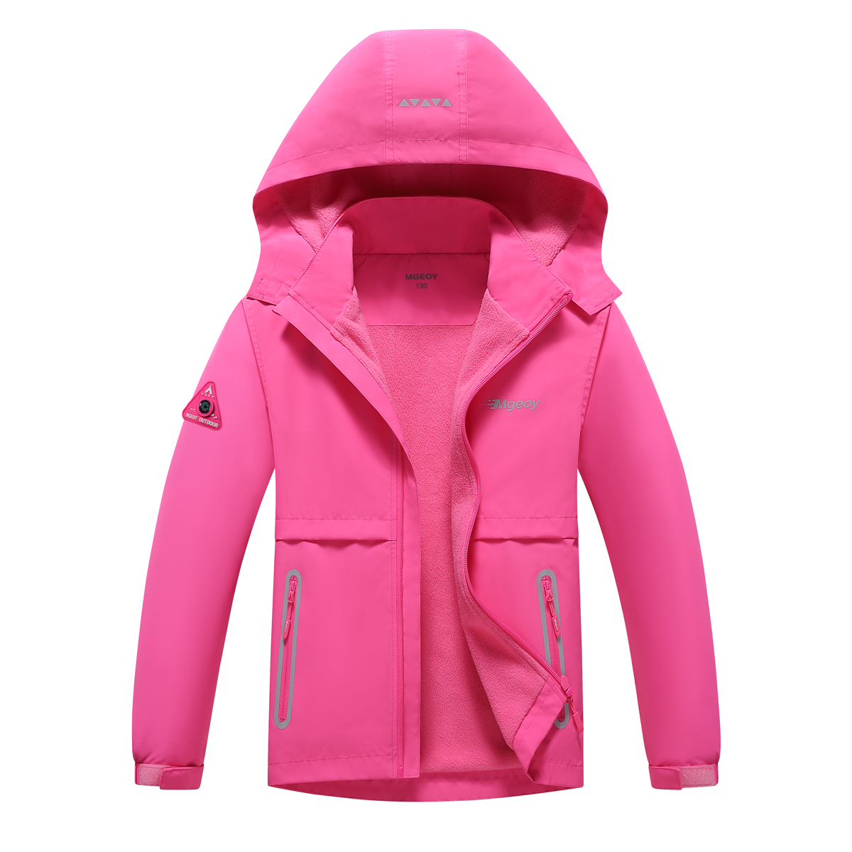MGEOY Boys Girls Rain Jackets Lightweight Waterproof Hooded Raincoats Windbreakers for Kids，Sizes 4-16