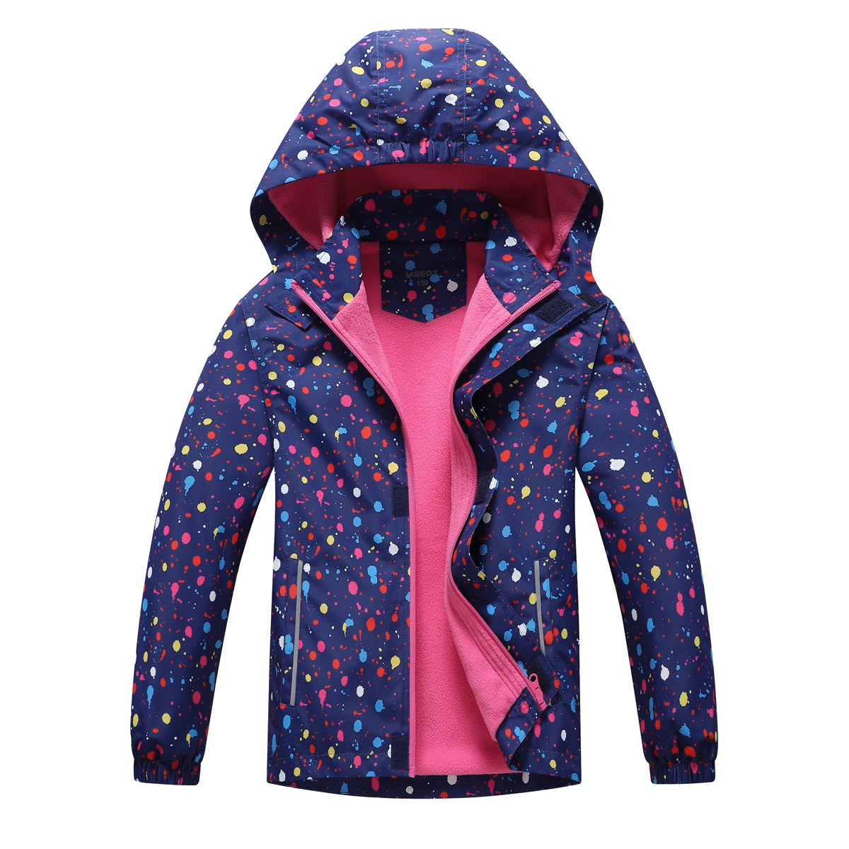 MGEOY Girls Rain Jackets Lightweight Waterproof Hooded Raincoats Windbreakers