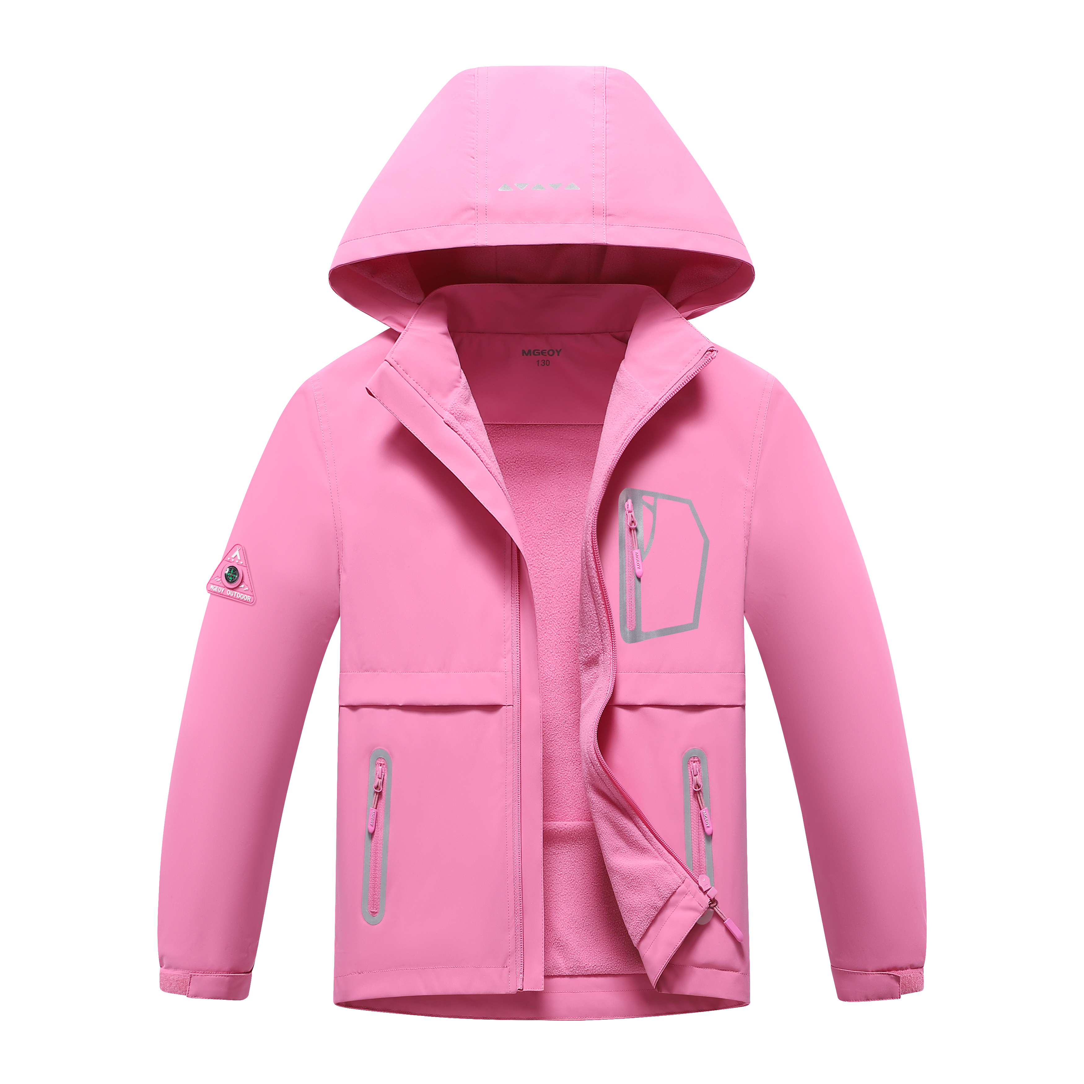 MGEOY Boys Girls Rain Jackets Lightweight Waterproof Hooded Raincoats Windbreakers for Kids，Sizes 4-16