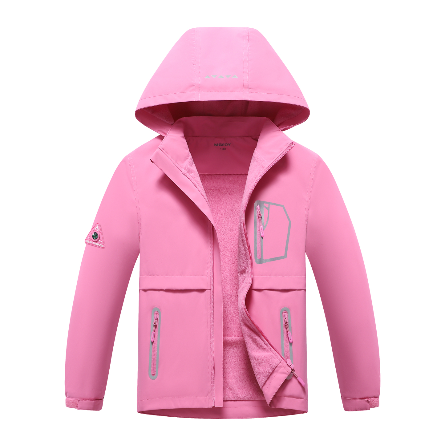 MGEOY Boys Girls Rain Jackets Lightweight Waterproof Hooded Raincoats Windbreakers for Kids，Sizes 4-16