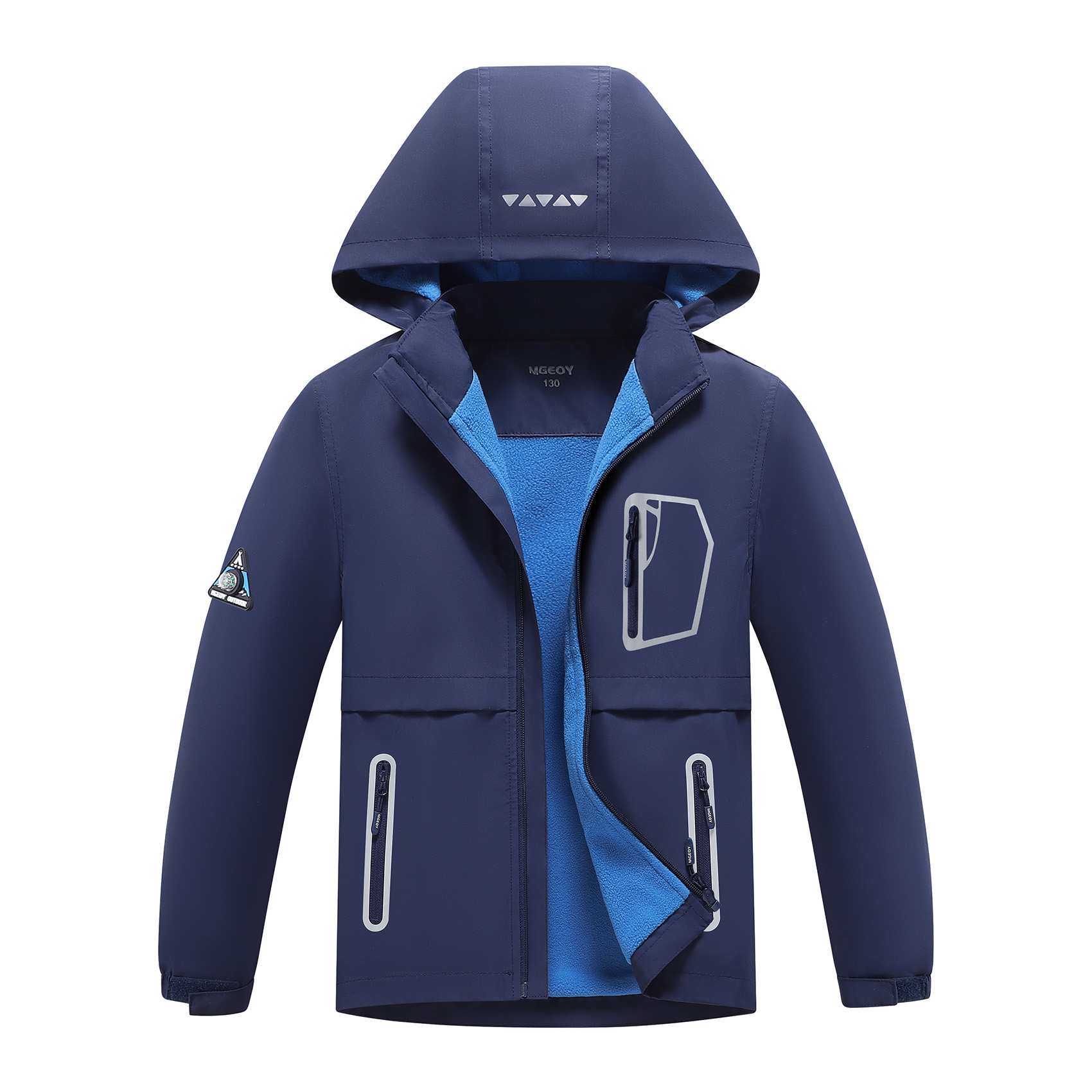 MGEOY Boys Girls Rain Jackets Lightweight Waterproof Hooded Raincoats Windbreakers for Kids，Sizes 4-16