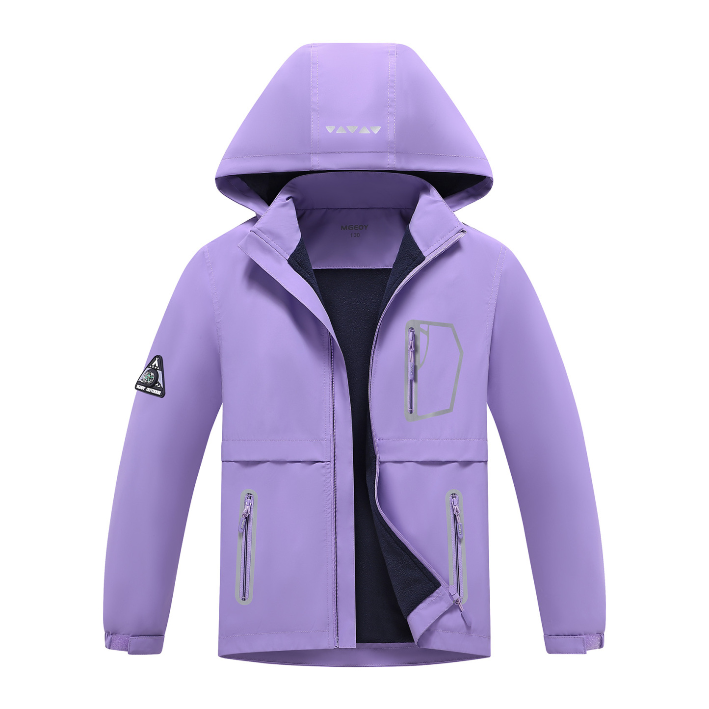 MGEOY Boys Girls Rain Jackets Lightweight Waterproof Hooded Raincoats Windbreakers for Kids，Sizes 4-16