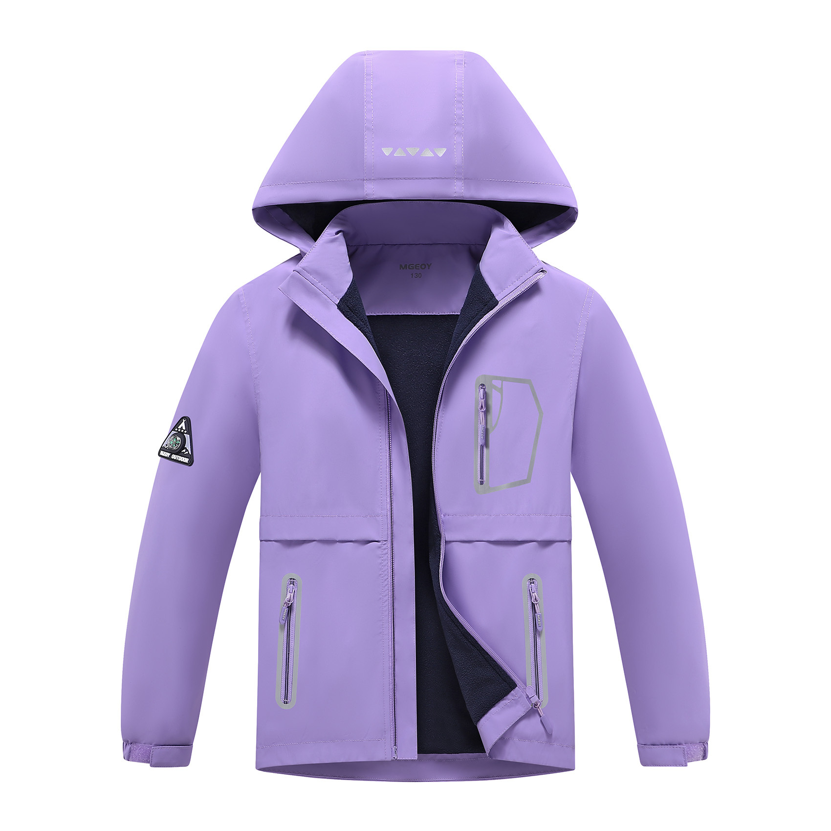 MGEOY Boys Girls Rain Jackets Lightweight Waterproof Hooded Raincoats Windbreakers for Kids，Sizes 4-16