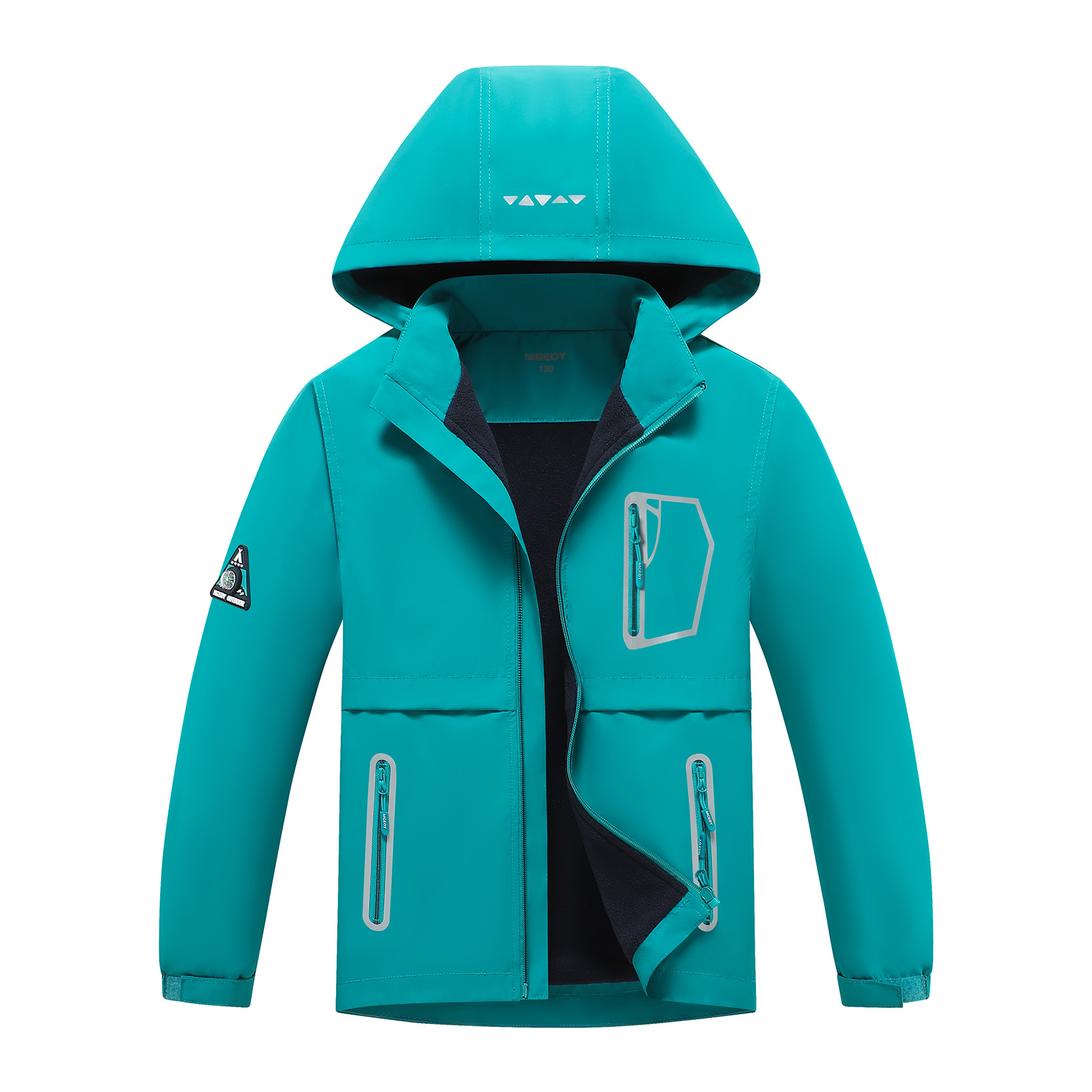 MGEOY Boys Girls Rain Jackets Lightweight Waterproof Hooded Raincoats Windbreakers for Kids，Sizes 4-16
